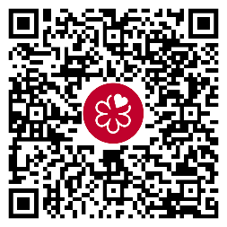 A qr code with a flower in the middle Description automatically generated