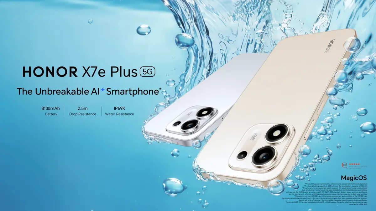 هاتف HONOR X7e Plus 5G يعرض المتانة الفائقة ومزايا الذكاء الاصطناعي