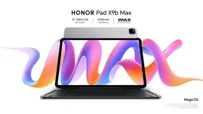 جهاز HONOR Pad X9b Max اللوحي بشاشة 13 بوصة يعرض ميزات الترفيه السينمائي